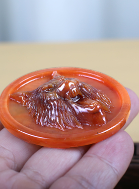 天然黄龙玉个性狼头玉石吊坠