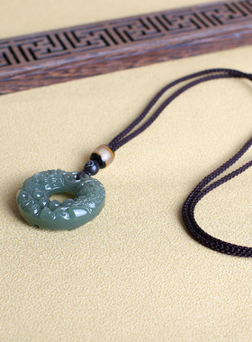 天然和田玉貔貅平安扣吊坠男女款