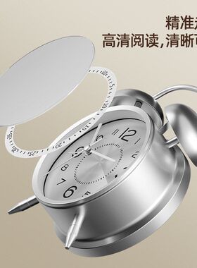 金属打铃闹钟学生儿童专用起床神器创意机械小闹钟桌面时钟摆件表