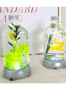 浮游花瓶植物标本装饰永生花干花束礼盒摆件生日情人教师节日礼物