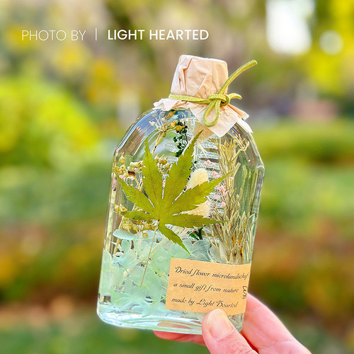 浮游花瓶干花真花摆件永生花植物标本成品闺蜜生日七夕情人节礼物 - 图1