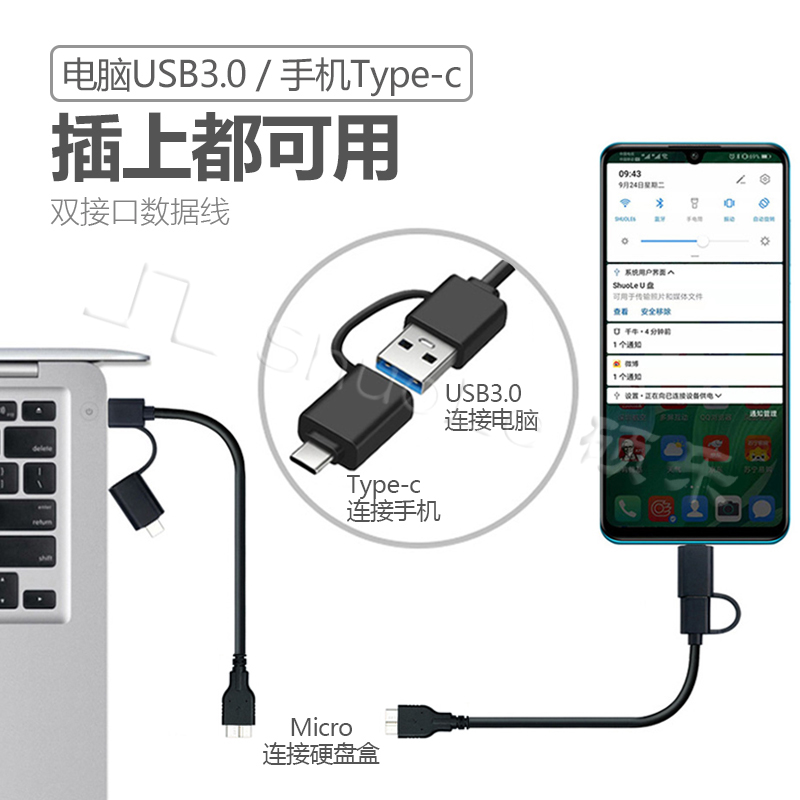 2.5寸USB3.0电脑手机SATA串口机械固态SSD通用笔记本移动硬盘盒子 - 图0