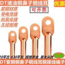 Copper nose DT10 16 25 50 square cable connector wire nose copper wiring terminal copper wire ear end head