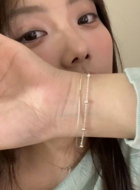 爆款双层小圆珠手链简约女生日常百搭小众可调节精致手链节日礼物