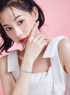 迪士尼925银甜美星星手链礼物