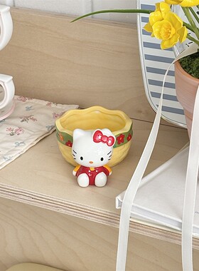 hellokitty款创意早餐鸡蛋托杯陶瓷戒指美妆蛋架粉扑架网红小摆件