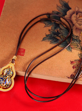 葫芦项链复古文艺转动国潮足银