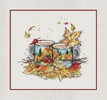 Autumn on Liu Yinjin embroidery France DMC Line Self-fit Cross embroidered kit non-printed mug