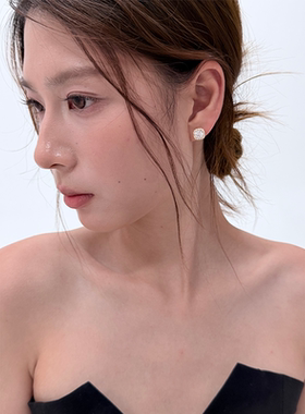 ins方形锆石耳钉女潮流简约小巧