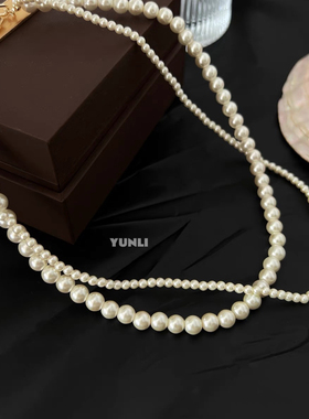 珍珠双层轻奢小众气质项链高级