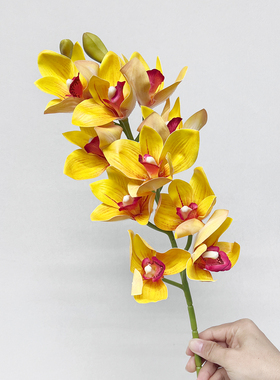 仿真3D打印蕙兰花婚庆绢花礼堂布置大花装饰花年宵花插花摆件花材