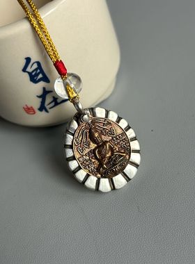 925银紫铜释迦摩尼悟道挂坠念珠侧挂