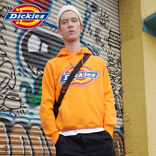 Dickies印花加绒连帽卫衣男士秋冬新品潮牌宽松上衣女帽衫9473a - 图2
