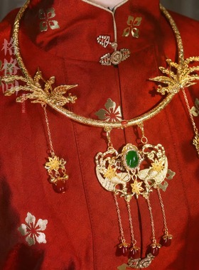 格格间原创【凤求凰】晚明风凤凰平安锁明制婚服项圈古风项链璎珞