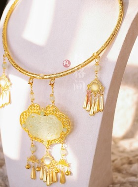 格格间原创【玉意】晚明风平安锁明制婚服项圈古风项链女珍珠璎珞