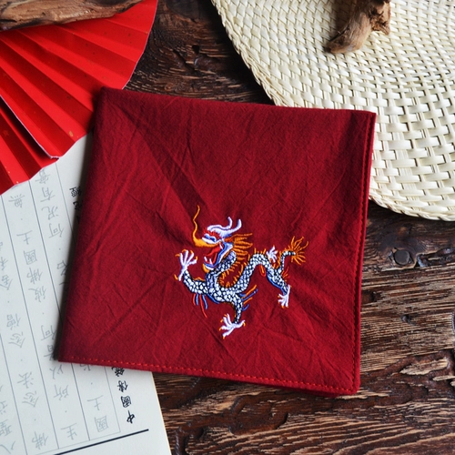 BU управлял чистым хлопковым вышитым носовым платком, заказывая обручальное ручной носовой платок дракона и феникса 100 лет хорошо вместе вместе