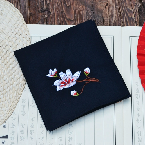 Хлопковый двухэтажный комфортный носовой платок для школьников для влюбленных, орхидея, с вышивкой, делается под заказ