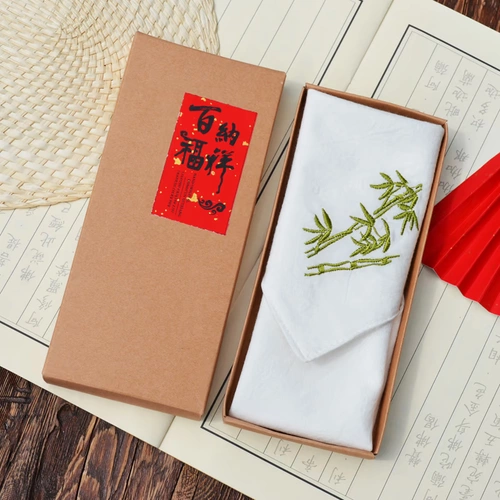 Buran Light Grey All -Layer вышитый маленькие ребрышки маленькие золотые рыбки бамбуковые платки Art Retro Fresh и Fresh Spect Free Dropping