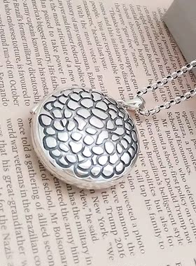 纯银可以打开护身符吊坠毛衣项链