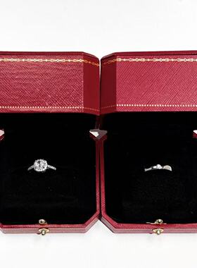 莫桑石戒指 仿真求婚戒对戒结婚奢华男女小方糖交换仪式情侣戒指