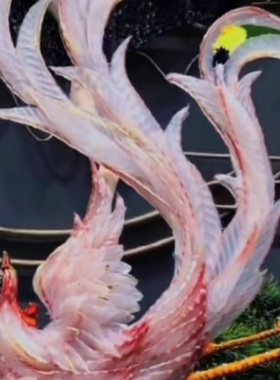 刺身生鱼雕凤凰鱼3D透明亚克力板