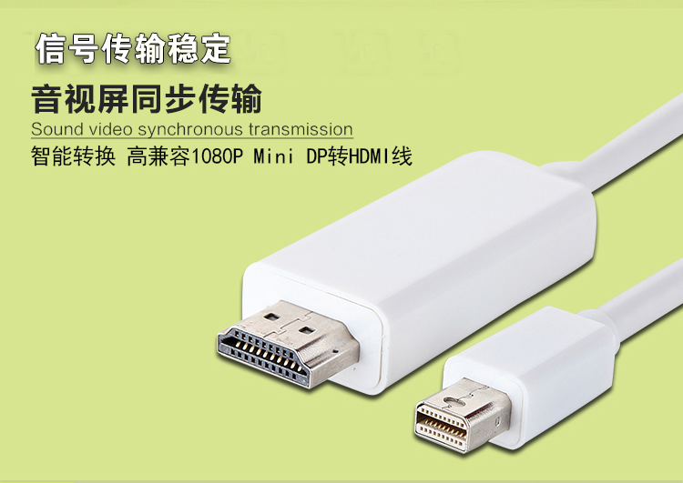 雷电转HDMI线适用苹果Imac电脑一体机thunderbolt2液晶电视高清线 - 图0