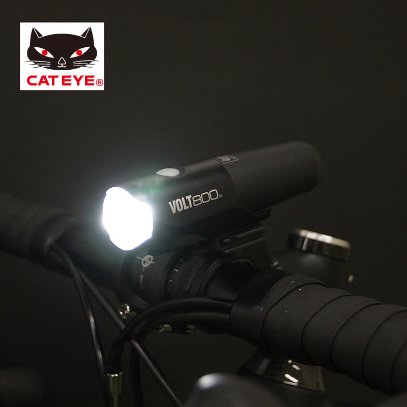 CATEYE猫眼VOLT800自行车前灯夜骑强光充电手电筒山地车骑行装备-图0