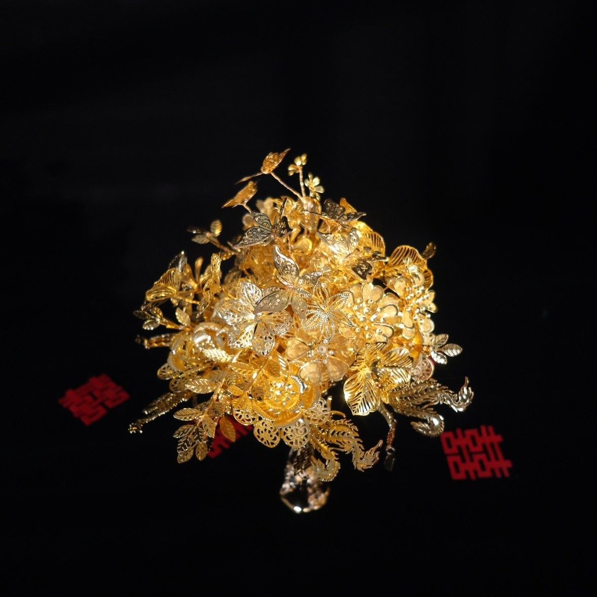 朱雀记黄金色手捧花新娘结婚礼物手工DIY团扇新婚中式秀禾服高级,淘宝优惠券,粉丝福利购,淘宝优惠卷