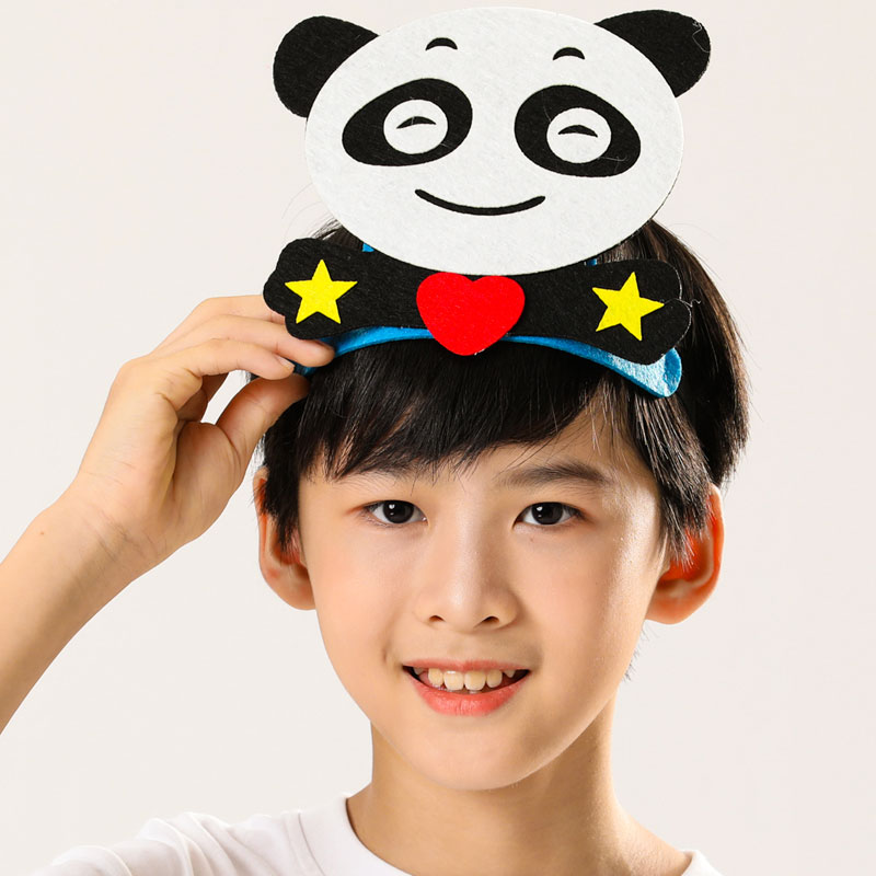 卡通动物头饰熊猫小羊猫松鼠袋鼠蚂蚁毛驴骆驼儿童表演道具幼儿园 - 图0