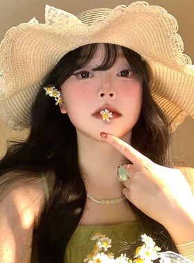 花边蕾丝草帽大檐海边沙滩遮阳帽