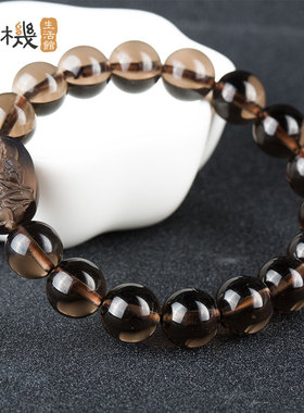 灵机生活馆冰种黑曜石手链手串复古风设计十二生肖马年兔款