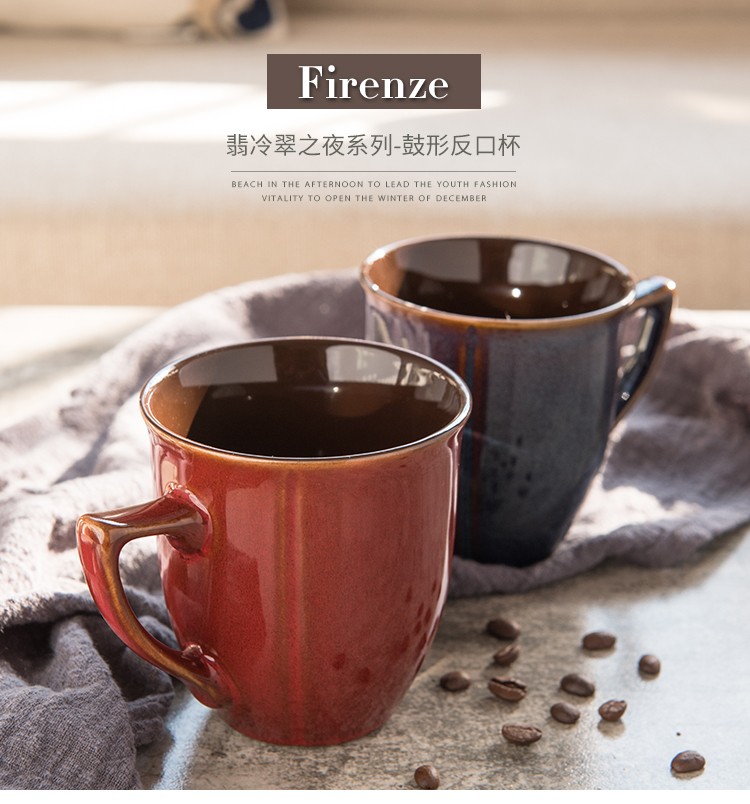 ins尾单日式陶瓷杯复古牛奶杯马克杯咖啡杯简约早餐茶水杯包邮 - 图2