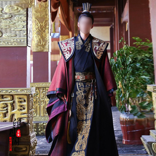 影视独孤天下同款古装秦汉魏晋男古装古代皇帝服龙袍刺绣古装大臣 - 图1
