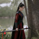 Black ladies Hanfu female swordsman night clothes ancient costume