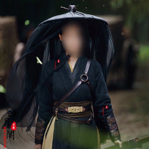 影视魏晋唐朝宋朝明制女士汉服黑色女侠古装蒙面黑衣人刺客夜行衣 - 图2