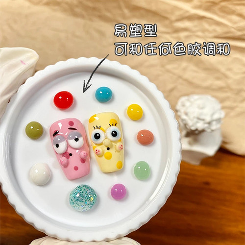 PVC立体固态凝胶3D立体软糖胶DIY浮雕透明捏捏胶美甲店专用 - 图0