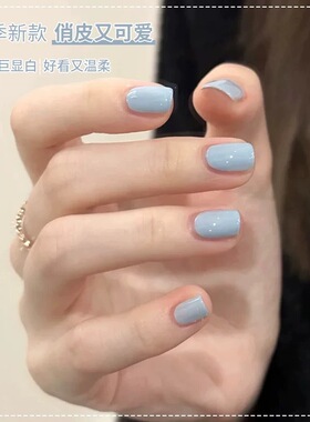松石绿色指甲油胶2025年网红爆款新款流行蓝色显白美甲专用光疗胶
