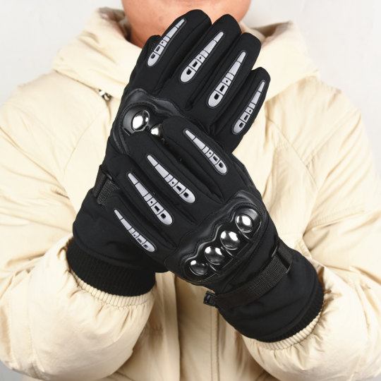 Cycling gloves motorcycle anti-collision protection touch screen steel shell