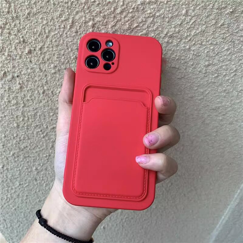简约磨砂纯色卡套14pro适用13promax苹果11手机壳iphone12新款15硅胶xr创意情侣男8plus女7全包防摔可放照片