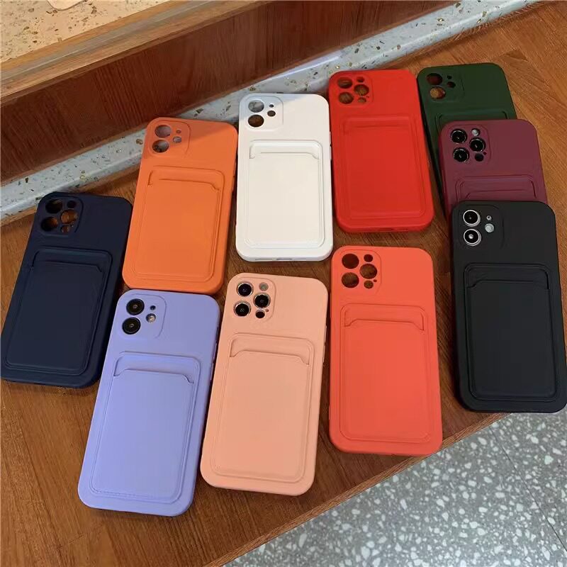 简约磨砂纯色卡套14pro适用13promax苹果11手机壳iphone12新款15硅胶xr创意情侣男8plus女7全包防摔可放照片