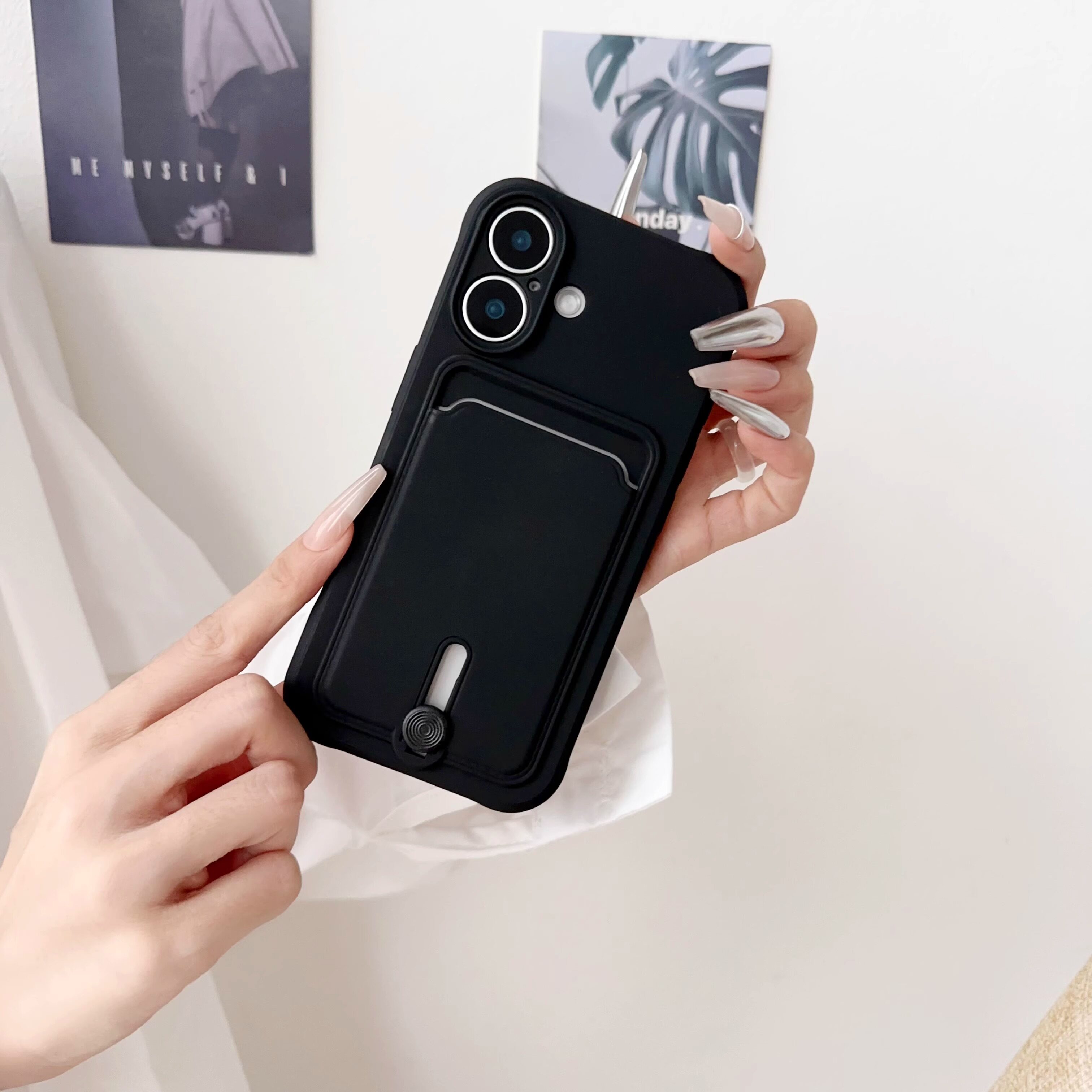 插卡放照片适用iPhone13手机壳16pro液态硅胶卡包苹果15promax简约高级感14/12潮牌防摔11卡套xr小众不撞款x
