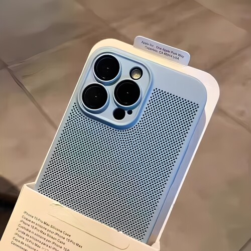 适用苹果17pro手机壳14散热iphone15新款16promax超薄透气12自带镜头膜x全包13磨砂xsmax男11女8plus夏天air - 图2