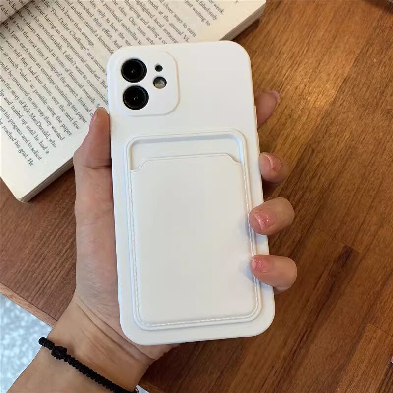 简约磨砂纯色卡套14pro适用13promax苹果11手机壳iphone12新款15硅胶xr创意情侣男8plus女7全包防摔可放照片