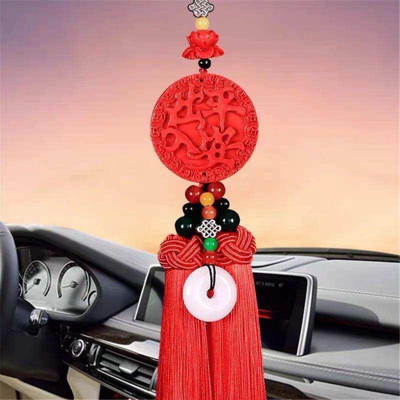 Car cinnabar exquisite pendant double-sided pendant in car