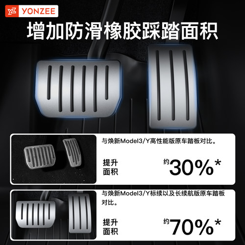 YZ适用于特斯拉焕新版ModelY/3铝合金属卡扣脚踏板油门刹车配件YL - 图2