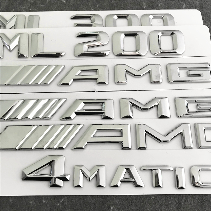 奔驰ML车标ML320 ML350 ML400后尾排量标志车贴4matic改装字标AMG - 图1