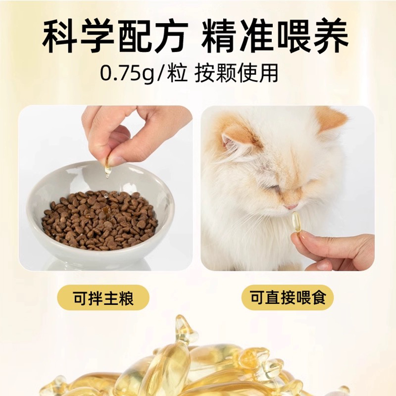 进口鱼油宠物防掉毛添加卵磷脂维生素猫狗通用美毛独立包装营养品 - 图2