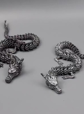 3D打印金属关节可活动中国龙摆件