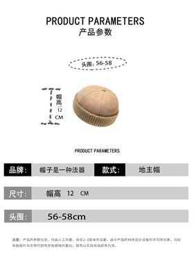 地主帽韩版男女秋冬纯色复古百搭