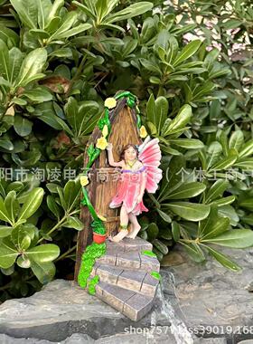 跨境新款花仙子家居庭院装饰摆件花园精灵手办微景观摆件厂家直发